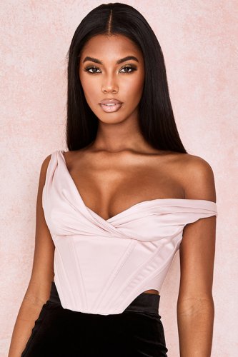 'Giuseppina' Blush Satin Bustier Corset