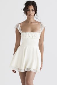 'Kaia' Ivory A-Line Mini Dress