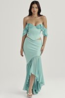 'Lila' Jade Ruffle Maxi Skirt