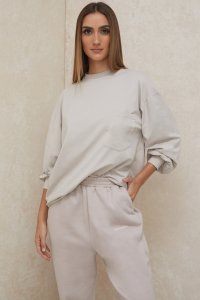 'Strata' Stone Long Sleeve Top