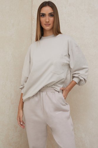 'Strata' Stone Long Sleeve Top