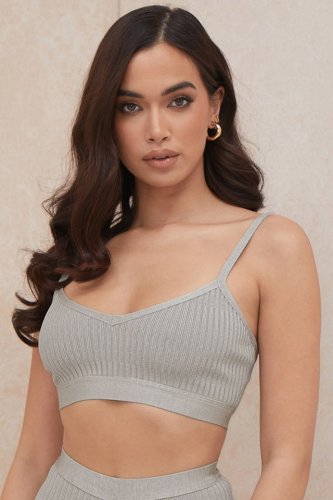 'Evie' Grey Marl Bandage Bralette