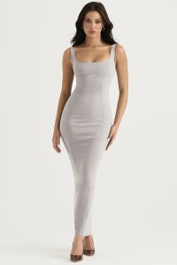 'Rea' Smoke Bodycon Maxi Dress