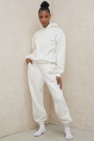 'Sky' Off White Fleece Back Jogging Trousers