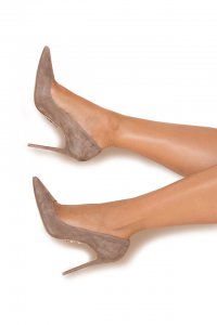 'PARIS' 5' Mocha Suede Pointy Toe Heels