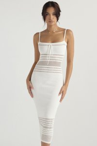 'Gia' Ivory Dainty Knit Midi Dress