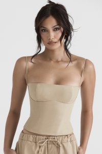 'Audette' Camel Structured Corset