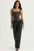 'Omaira' Black Vegan Leather Trousers