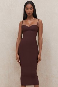 'Domenica' Raisin Sweetheart Neckline Bandage Dress