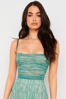 'Pearl' Ivy Print Ruched Mesh Bodysuit