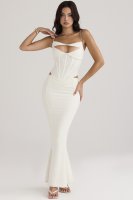 'Paloma' Ivory Corset Maxi Dress