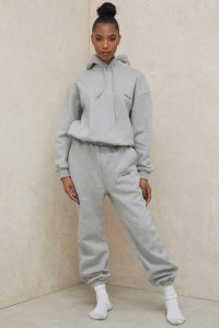 'Sky' Grey Fleece Back Jogging Trousers