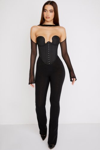 'Erin' Black Mesh Trousers