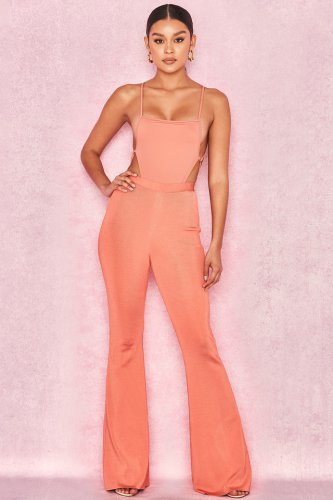 'Inna' Peach Lightweight Bandage Trousers