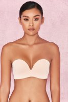 'Smooth' Plain Molded Strapless Bra - Beige