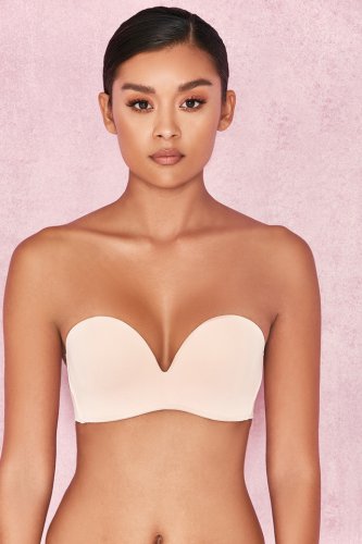 'Smooth' Plain Molded Strapless Bra - Beige