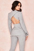 'Roseau' Grey Open Back Tailored Jacket