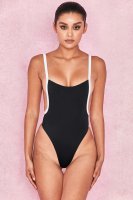 'Rialto' Black & White Low Back Swimsuit