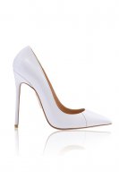 'PARIS' 5' White Patent Leather Pointy Toe Heels