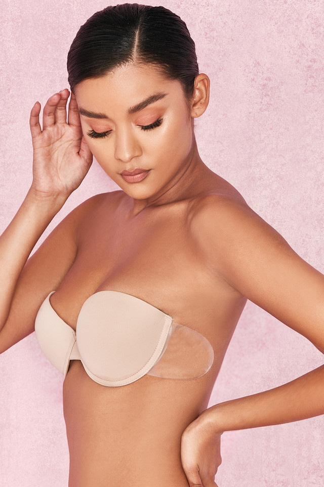 'Boost Up' Ultimate Boost Invisible Bra - Beige - Click Image to Close