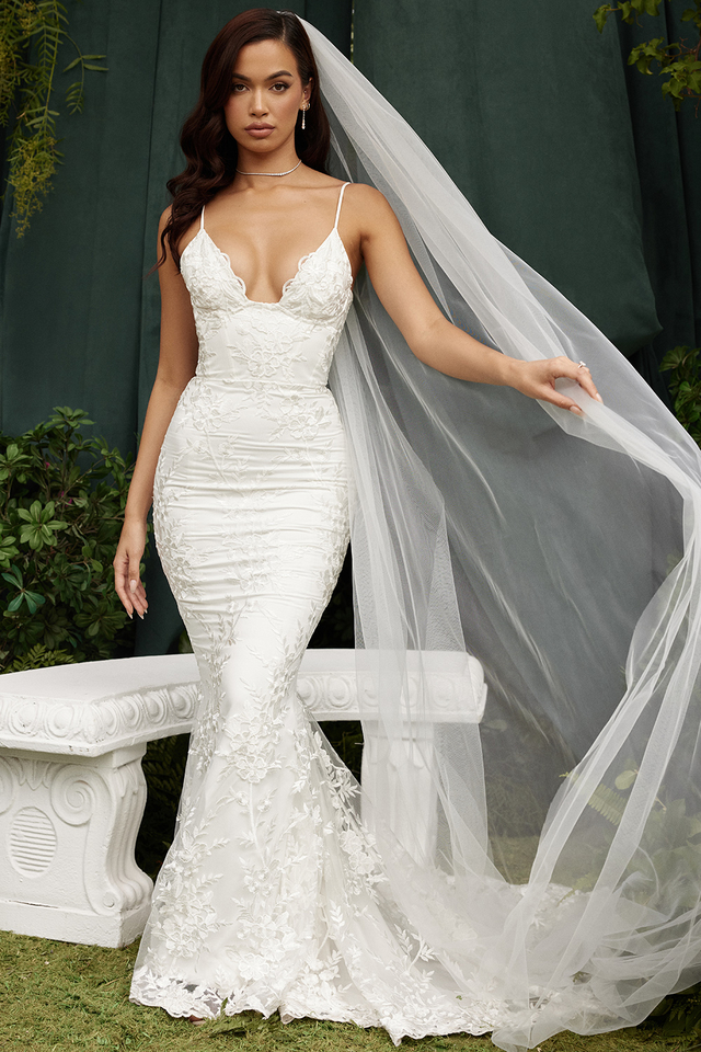 'Solene' White Lace Bridal Gown